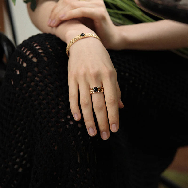 Copper Alloy Ring French Style Elegant Lazy Light Luxury Ring Jewelry Davidjewelry david003003