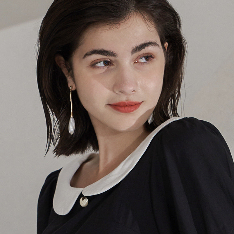 Baroque Pearl Earrings for Women 2021 New Trend Retro French Style Long Face Slimming Round Face Earrings Studs Gold Necklace Davidgold necklace david001