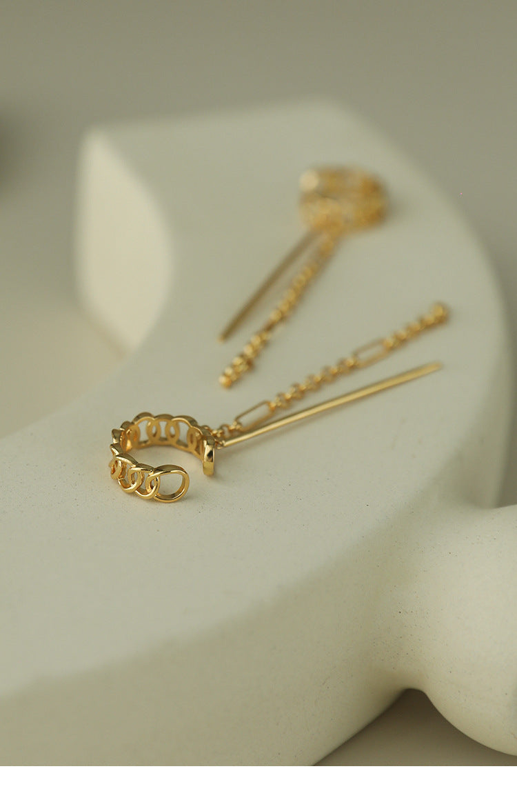 Copper Alloy Earrings Ear Clip Ear Hook No Piercing Women's Earrings Elegant High-end French Minimalist Personality