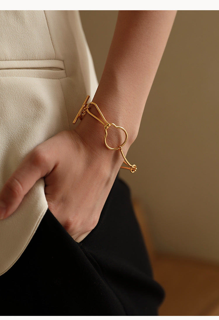 Brass Alloy Bracelet Bracelet Ins Niche Design Simple Trendy High-end Vintage Women's Pendant Bracelet David Jewelry Gold Necklacedavid jewelry gold necklace