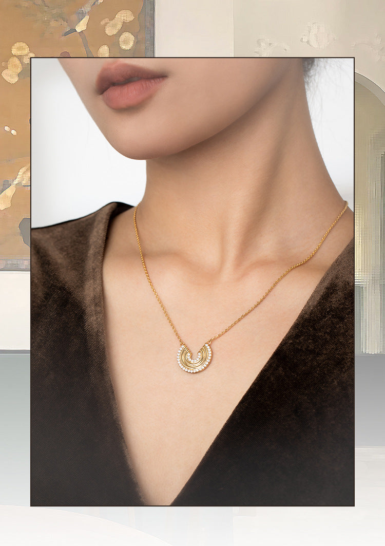 Copper Alloy Necklace French Lazy Fashion Retro Temperament Personality Design Light Luxury Necklace Pendant Jewelry Gold Necklace Davidjewelry gold necklace david002