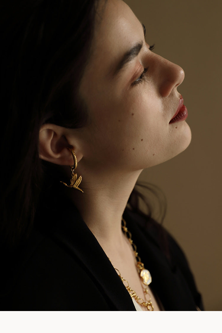 Titanium Steel Synthetic Zircon Pendant Ear Cuff Ear Hook Elegant Earrings Gold Coin Bracelet Necklace Pendant David Jewelrydavid jewelry001