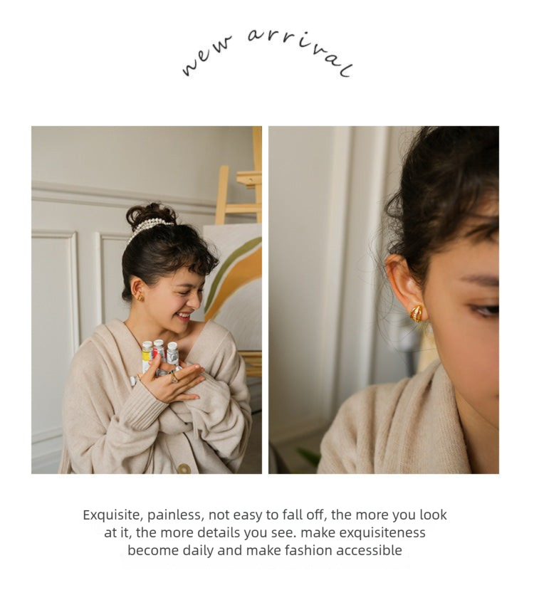 Copper Alloy Ring Ear Clip Style No Piercing Stud Earrings High-end Light Luxury Pearl Earrings French Style Gold Necklace Davidgold necklace david001