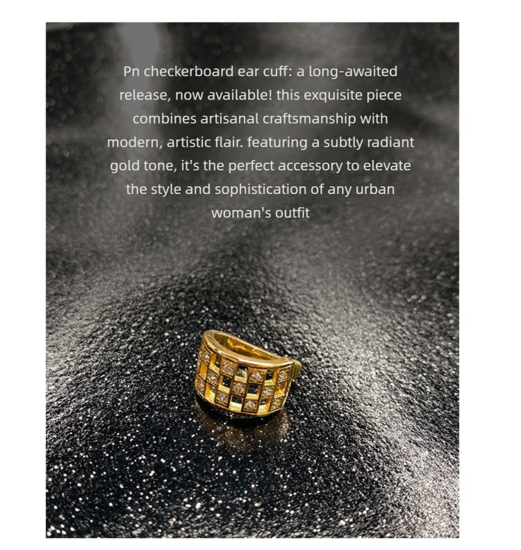 Clip-on Earrings Without Piercing Vintage French Style High-end Side Ear Bone Clip Gold Necklace David David Gold Necklace Jewelrydavid gold necklace jewelry