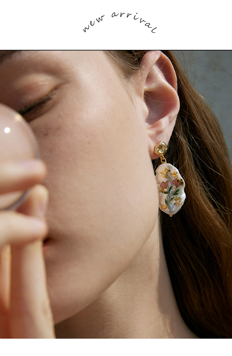 Copper Alloy Imitation Pearl Earrings Baroque Pearl Earrings High-end Light Luxury Style Vintage Pendant Earrings David Jewelry Gold 001Necklacedavid 001jewelry gold necklace001