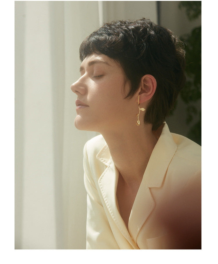 925 Silver Earrings Non-Pierced Women's Earrings French Style Elegant Niche Tea Series Earrings High-End Ear Cuffs David Jewelry Gold Necklacedavid jewelry gold necklace