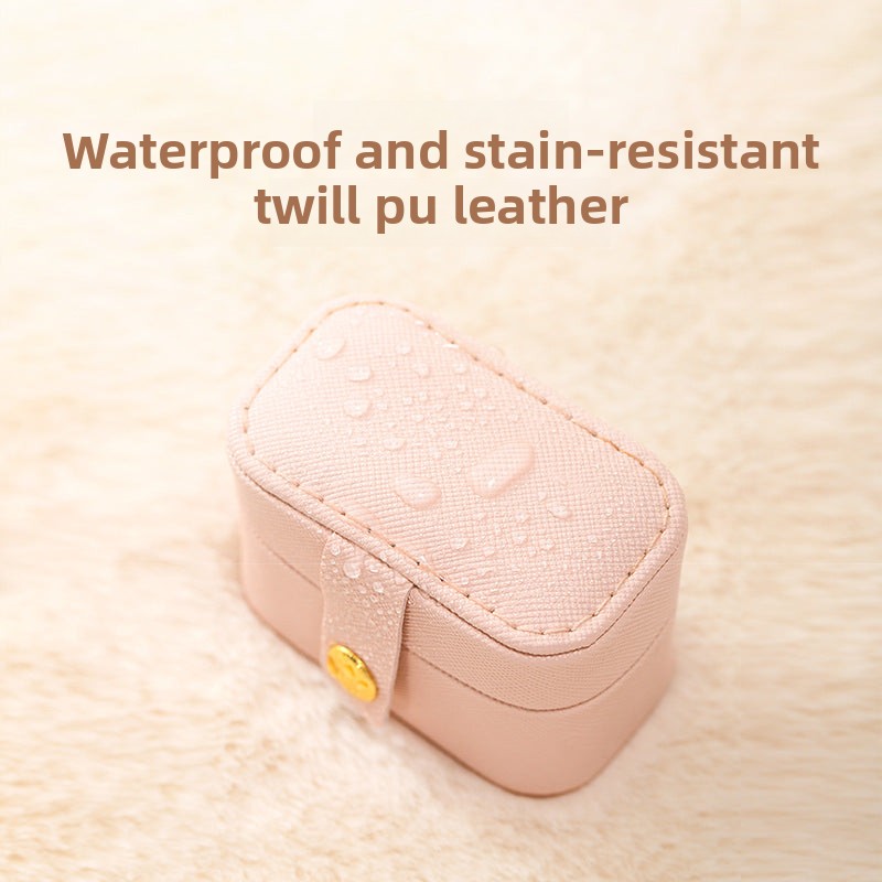 Amazon European and American Mini Ring Box PU Leather Solid Color Jewelry Box Portable Earring Storage Box Creative Gift Gold Necklace Jewelry Tiffany Davidgold necklace jewelry Tiffany david