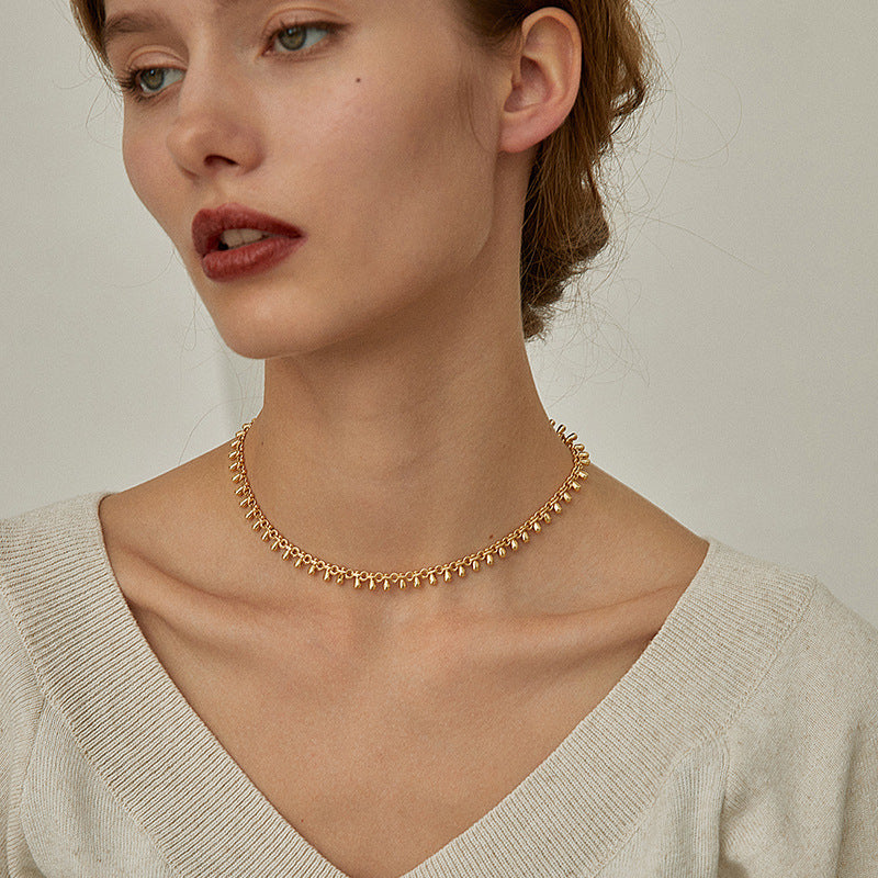 Titanium Steel Necklace Clavicle Chain High-end Jewelry Light Luxury Design Non-fading Short Choker Women's Necklace