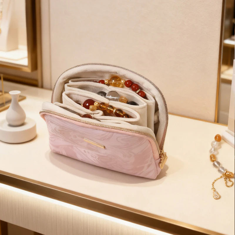 gold necklaceBracelet and Bracelet Storage Bag Jewelry Bag Multi-layer Travel Portable Storage Bag for Accessories and Cultural Artifacts