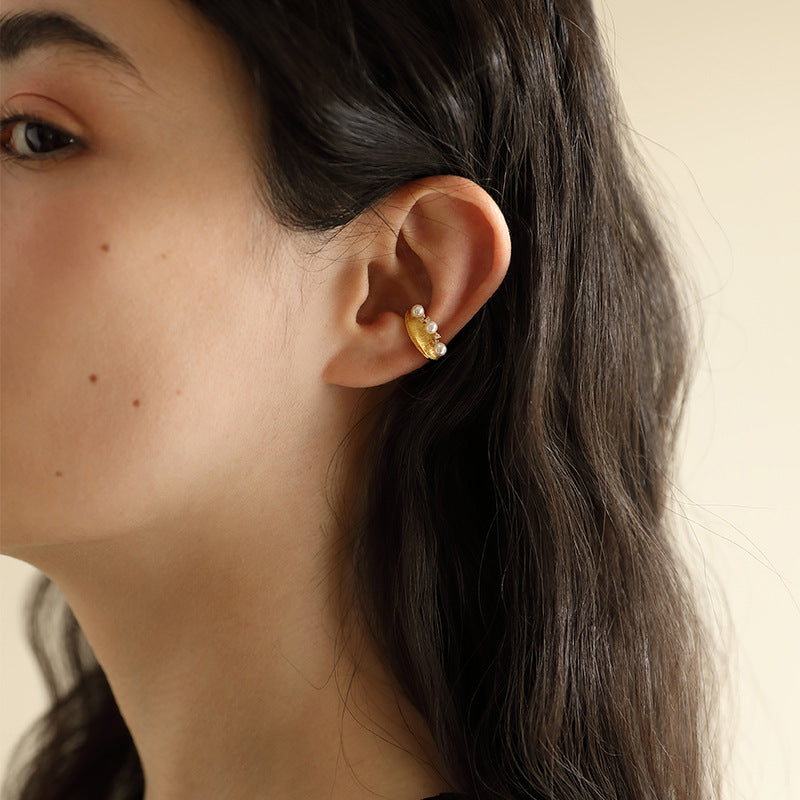 Copper Alloy Imitation Pearl Earrings French Clip-On Earrings Without Piercing Women's Earrings Studs Runaway Princess