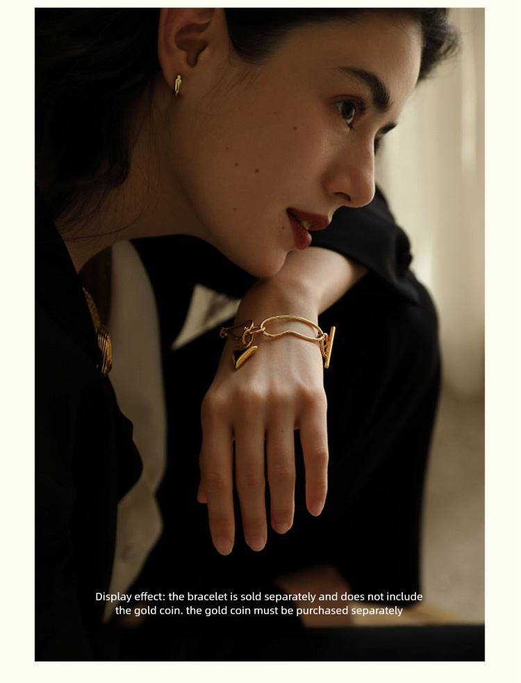 Brass Alloy Bracelet Bracelet Ins Niche Design Simple Trendy High-end Vintage Women's Pendant Bracelet David Jewelry Gold Necklacedavid jewelry gold necklace