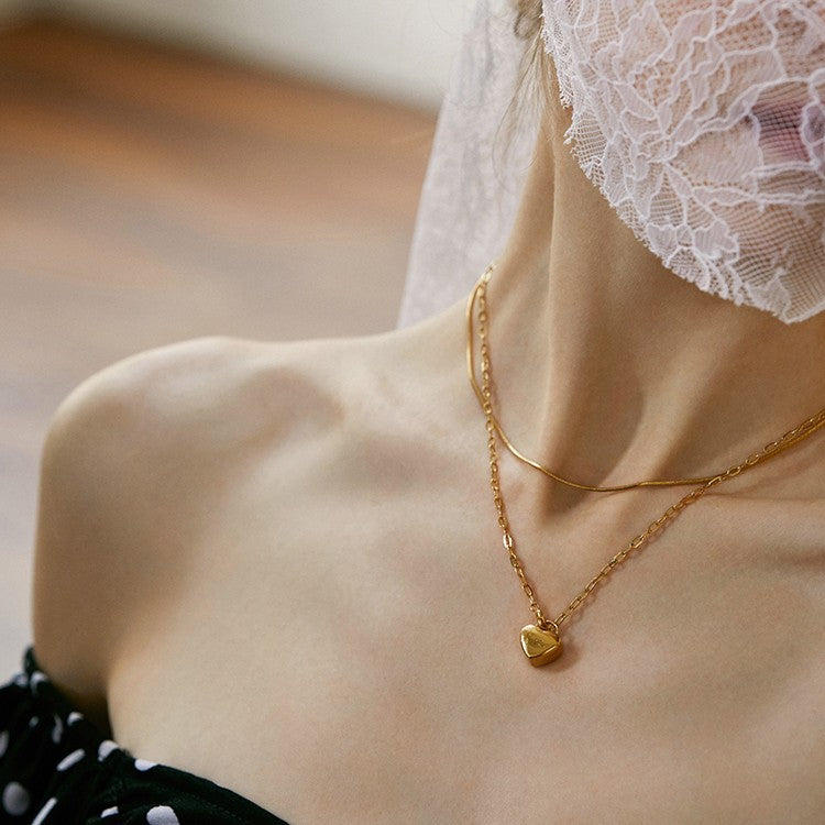 Titanium Steel Pendant Necklace for Women, Niche Light Luxury, Non-Fading Snake Bone Chain, Layered Choker Collarbone Chain, Neck Chain Jewelry Gold Necklacejewelry gold necklace002