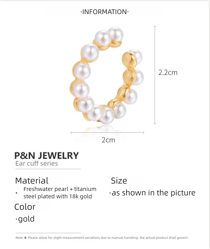 Pearl Ear Cuff No Piercing Feminine European and American Style Fake Earrings Clip-on Earrings No Piercing Ear Clips Jewelry David Jewelry David Gold Necklacejewelry david gold necklace