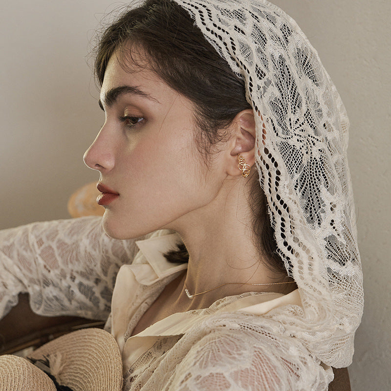 925 Silver Earrings Ear Clip Style No Piercing Women's Earrings Earrings Minimalist Niche Sweet Cool French Style High-end David Gold Necklacedavid gold necklace