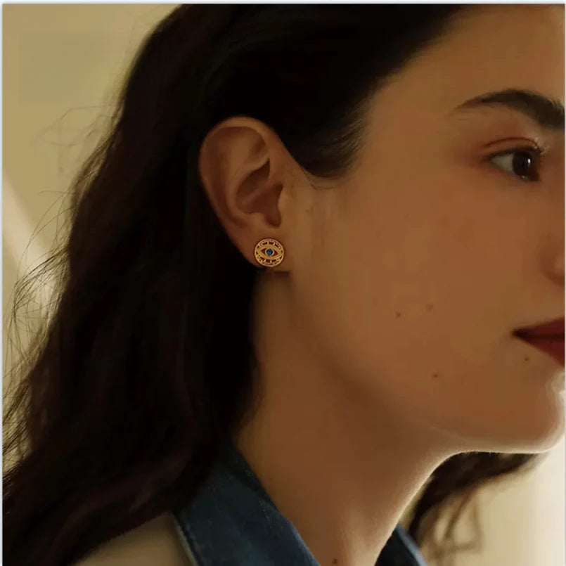 Copper Alloy Synthetic Zircon Earrings Elegant Niche French Retro Simple Ear Clips Gold Necklace Davidgold necklace david001