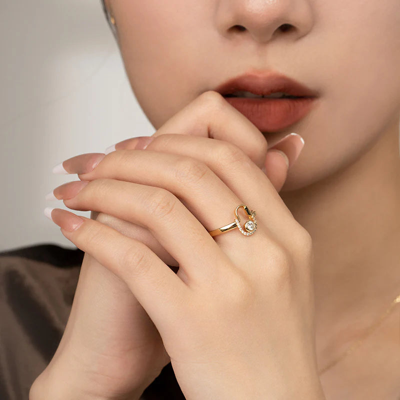 Synthetic Zircon Ring Made of Copper Alloy Gold Ring Light Luxury Inlaid Fashion Simple Adjustable Diamond-encrusted Niche Gold Necklace Jewelrygold necklace jewelry003