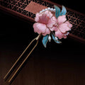 Filigree Peony Intangible Cultural Heritage Velvet Flower Hairpin