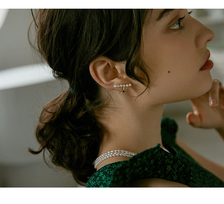 Ear Clip No Piercing Clip-on Earrings Clip Style French High-end Ear Bone Ear Jewelry Gold Necklace Jewelrygold necklace jewelry