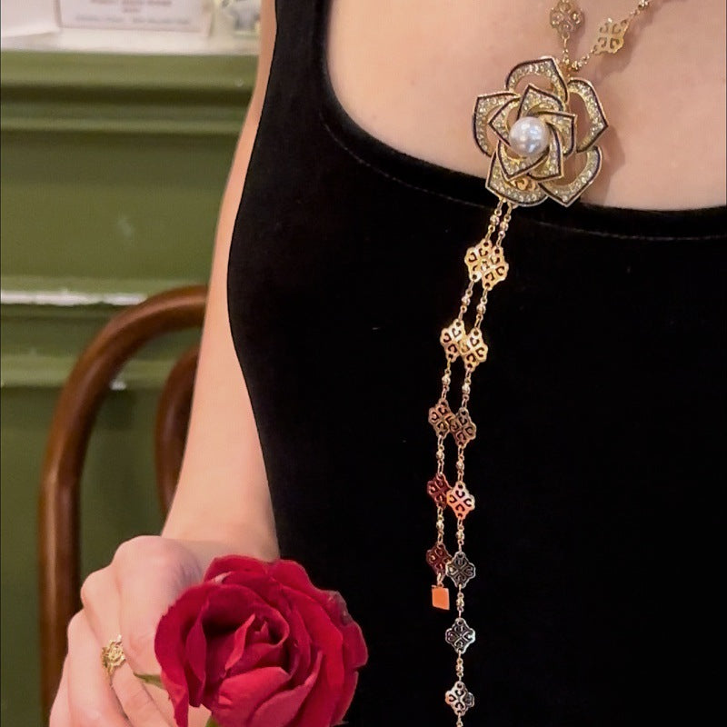 french retro Autumn and Winter Sweater Chain 0528