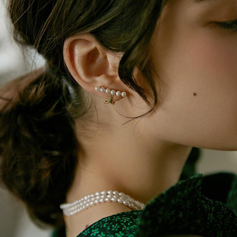 Ear Clip No Piercing Clip-on Earrings Clip Style French High-end Ear Bone Ear Jewelry Gold Necklace Jewelrygold necklace jewelry