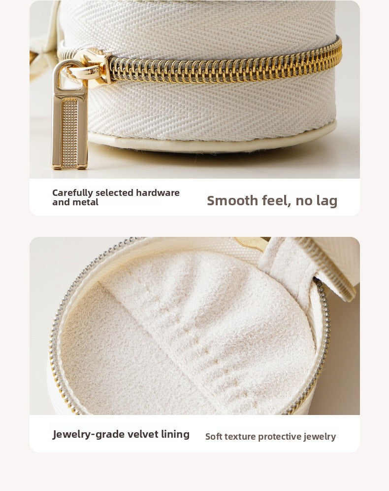 TiffanyCross-Border Direct Supply Jewelry Bag for Business Trips and Travel Portable Earrings Rings Storage Box Jewelry Organizer