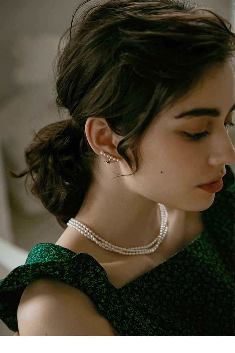 Ear Clip No Piercing Clip-on Earrings Clip Style French High-end Ear Bone Ear Jewelry Gold Necklace Jewelrygold necklace jewelry