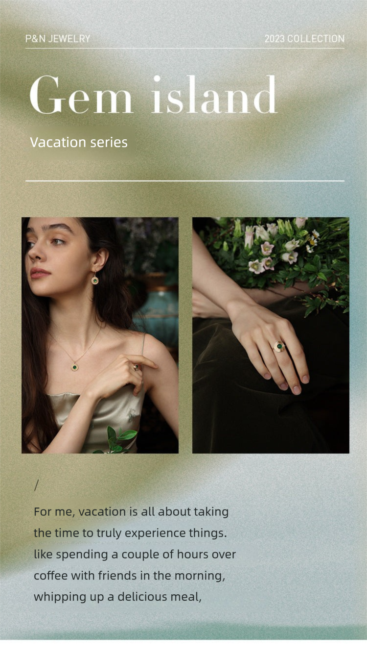 South French Green Agate Ring High-end Vintage Niche Ring David Gold Necklacedavid gold necklace003