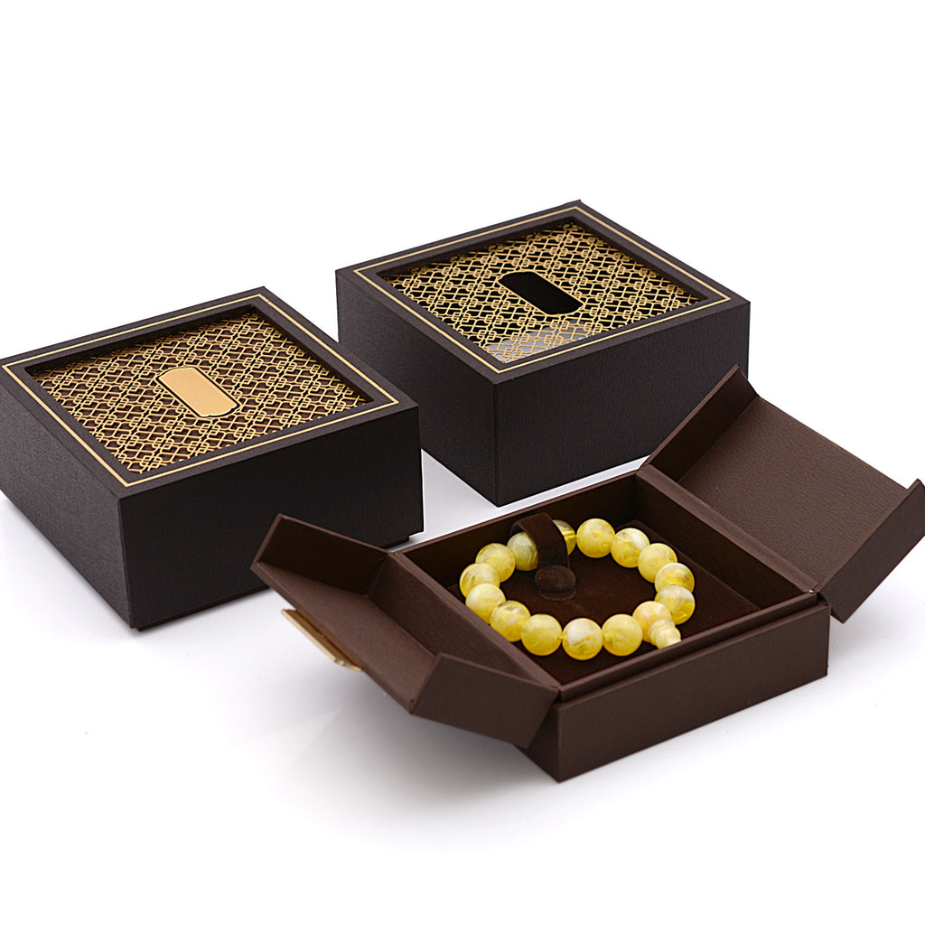 Traditional Gold Double-Opening Jewelry Box High-End Packaging Box Jewelry Gift Box Jade Gold Jewelry Box