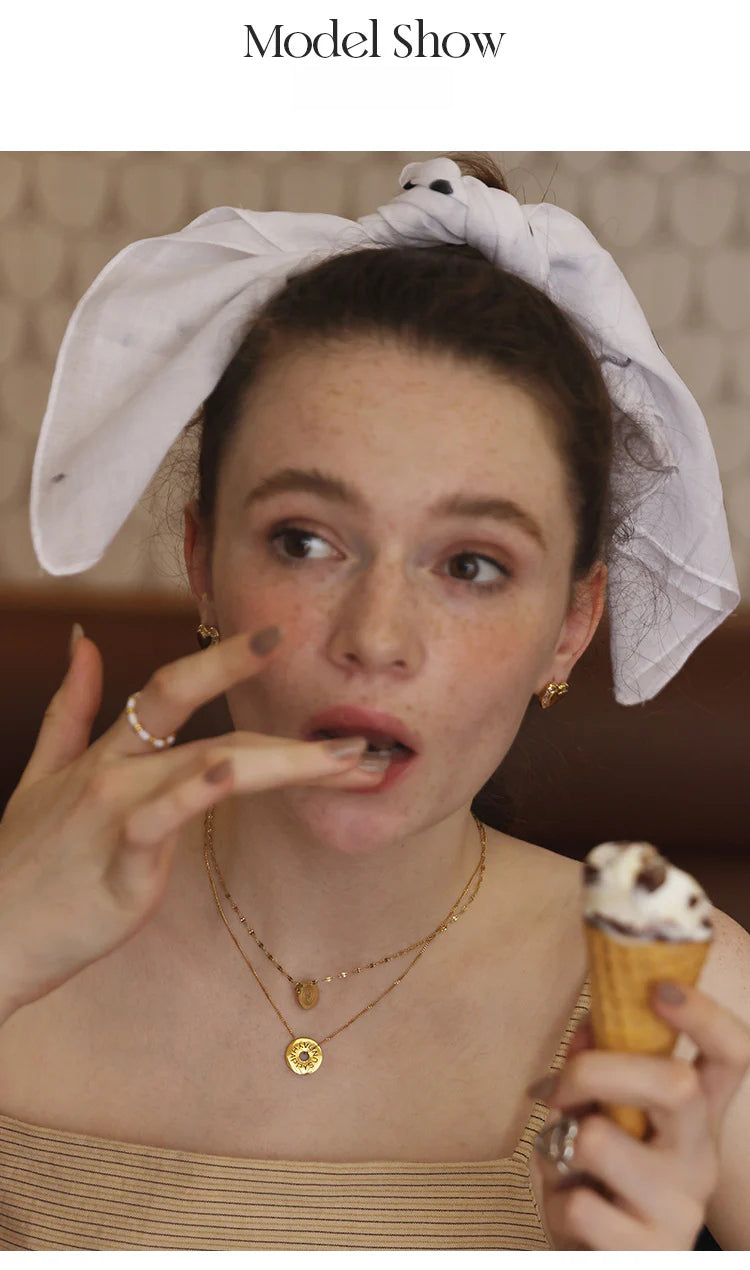 Titanium Steel Necklace Women's Summer Non-Fading Best Friend Jewelry Smiley Face Pendant Layered Necklace Collarbone Chain David Jewelry Gold Necklacedavid jewelry gold necklace002