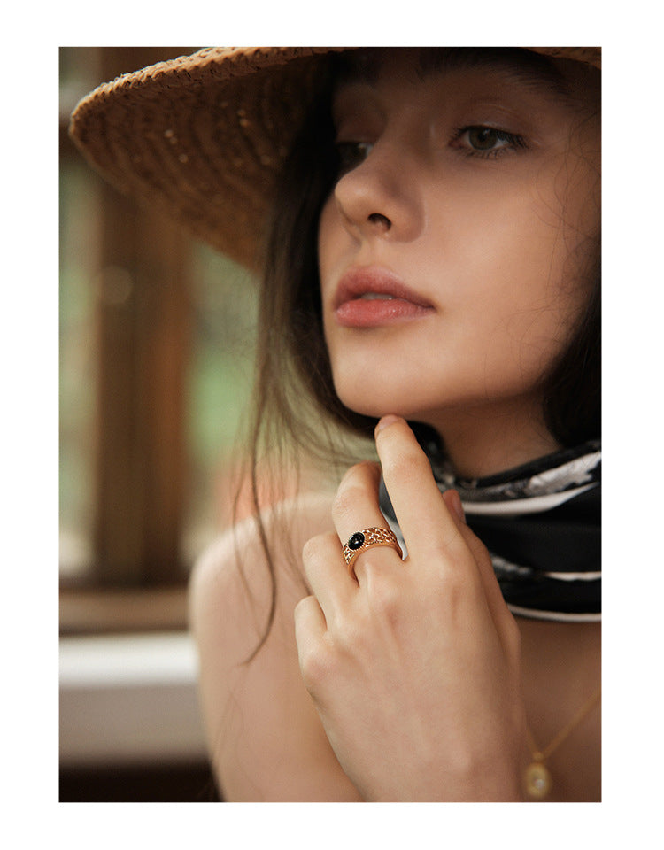 Copper Alloy Ring French Style Elegant Lazy Light Luxury Ring Jewelry Davidjewelry david003003