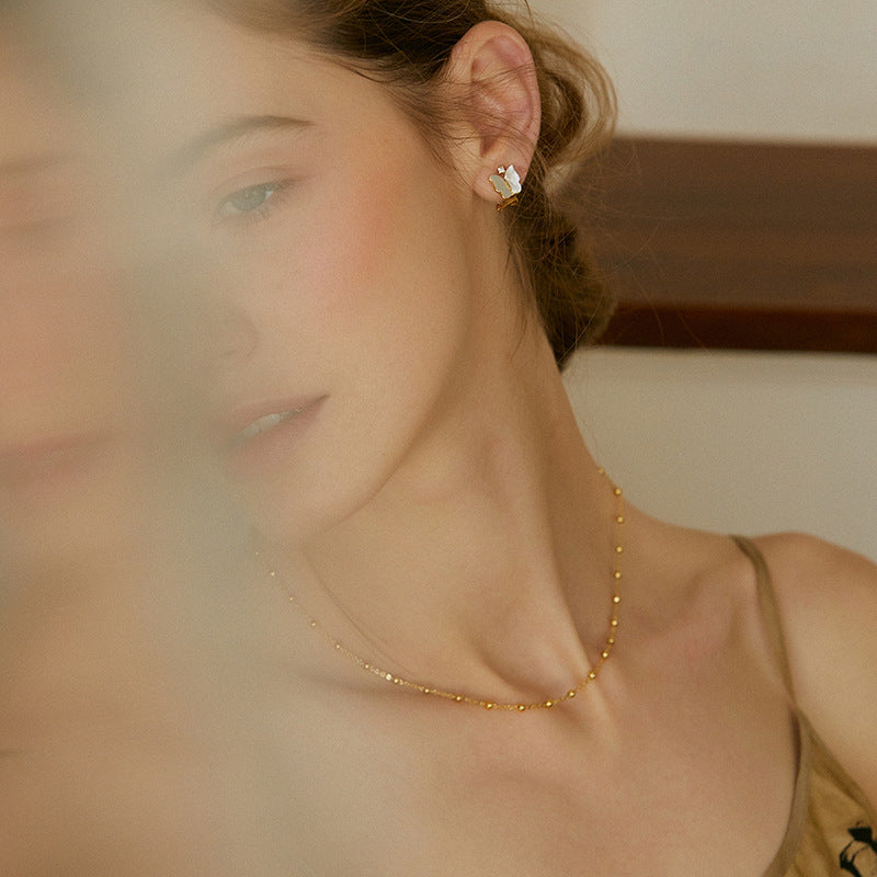 Titanium Steel Necklace Women's Necklace Niche Design Light Luxury Retro French Style High-end Elegant Simple