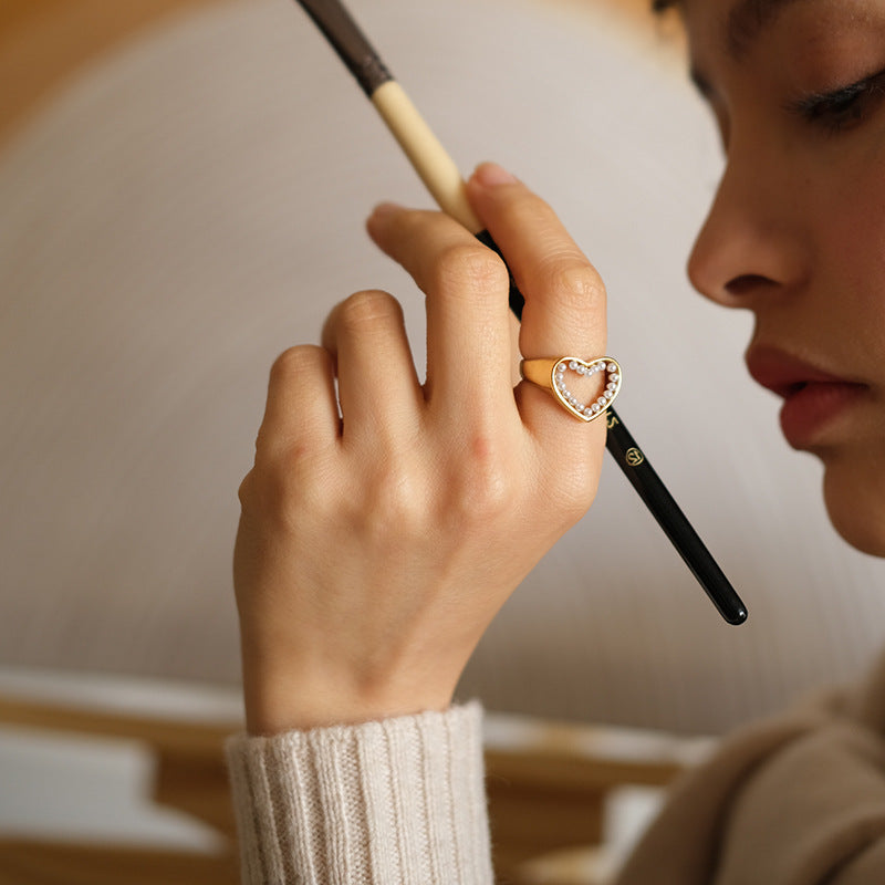 Imitation Pearl Ring Made of Copper Alloy Ring Female Niche Design Sense Light Luxury retro High-end Sense Hand Jewelry David Gold Necklace Jewelrydavid gold necklace jewelry003