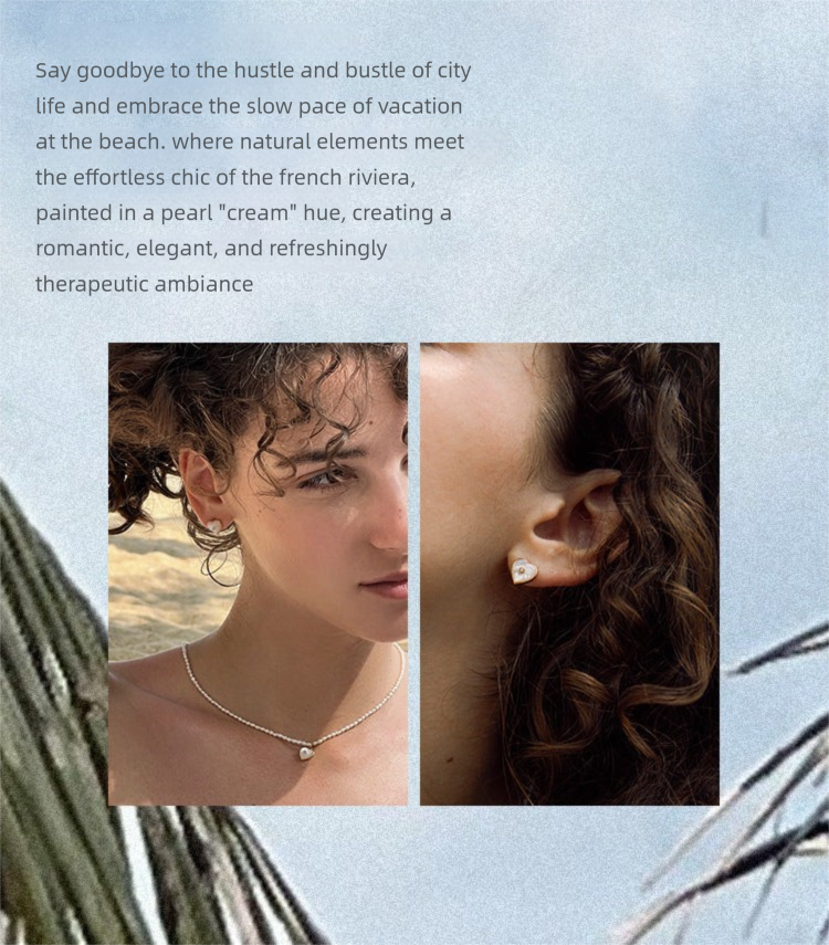 Heart-shaped Mother-of-Pearl Earrings High-end Pure Silver Earrings Women's Jewelry Jewelry Davidjewelry david001