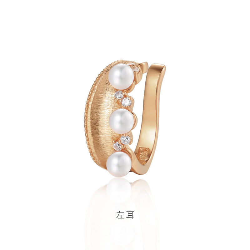 Copper Alloy Imitation Pearl Earrings French Clip-On Earrings Without Piercing Women's Earrings Studs Runaway Princess