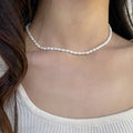 Oval Pearl Necklace Niche Versatile Pearl Necklace David Jewelry Gold Necklacedavid jewelry gold necklace002