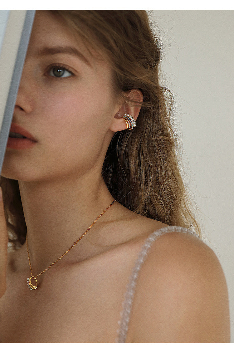 925 Silver Chain Imitation Pearl Pearl Necklace for Women Pure Silver 925 Niche Light Luxury Pendant Jewelry Clavicle Chain Jewelry Davidjewelry david002