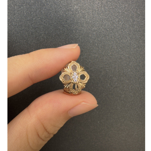 Copper Alloy Earrings French Retro Fashion Elegant Versatile Light Luxury Design Earrings Ear Studs Ear Clips Ear Jewelry David Gold Necklacedavid gold necklace001