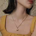 Heart Splicing Necklace Niche Design Light Luxury Choker High-end Collarbone Chain Gold Necklace David Jewelrygold necklace david jewelry002