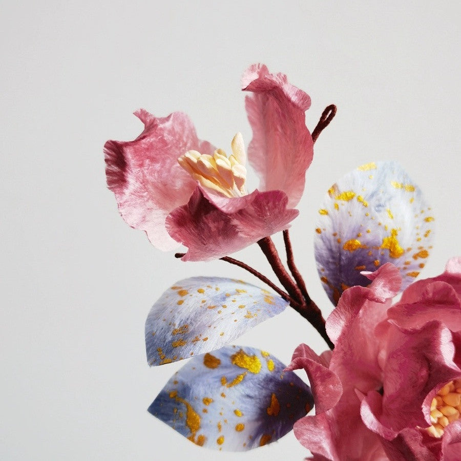 National Style Intangible Cultural Heritage Velvet Flower Sandalwood Hairpin Red Peony Women's Hair Accessories