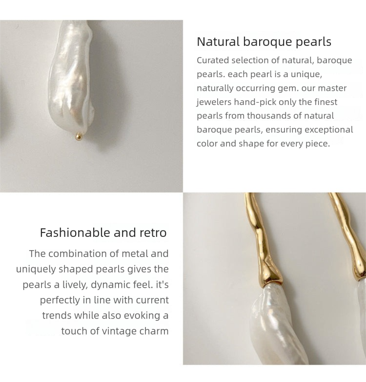 Baroque Pearl Earrings for Women 2021 New Trend Retro French Style Long Face Slimming Round Face Earrings Studs Gold Necklace Davidgold necklace david001