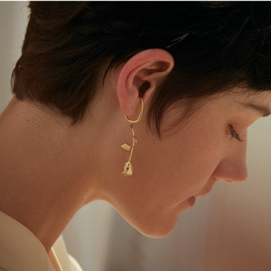 925 Silver Earrings Non-Pierced Women's Earrings French Style Elegant Niche Tea Series Earrings High-End Ear Cuffs David Jewelry Gold Necklacedavid jewelry gold necklace