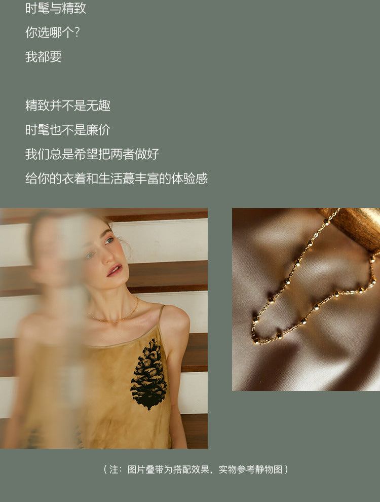 Titanium Steel Necklace Women's Necklace Niche Design Light Luxury Retro French Style High-end Elegant Simple