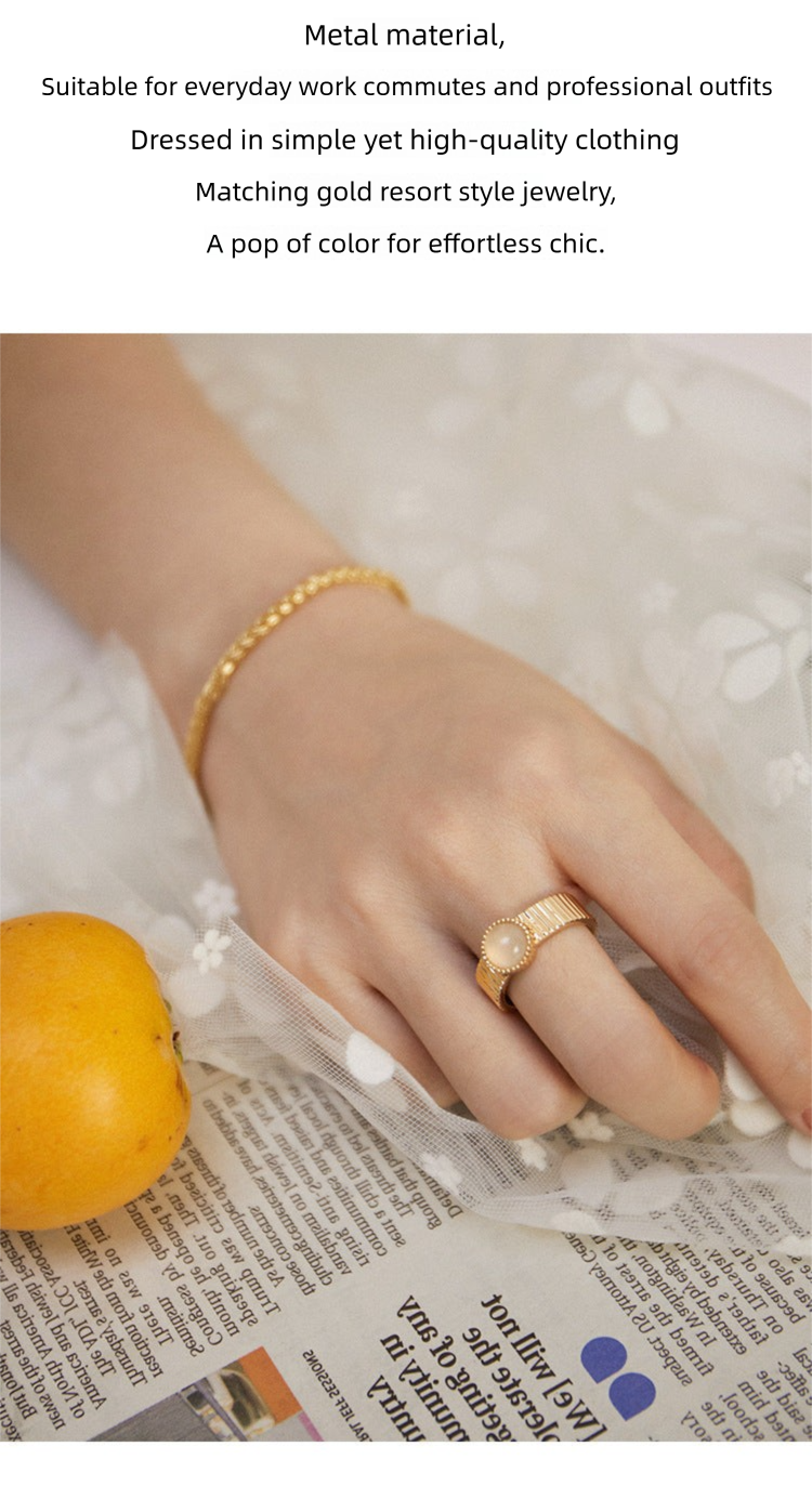 Copper Alloy Ring Vintage French Style Light Luxury Elegant Simple Fashion Satin Pattern Ring David Jewelrydavid jewelry003