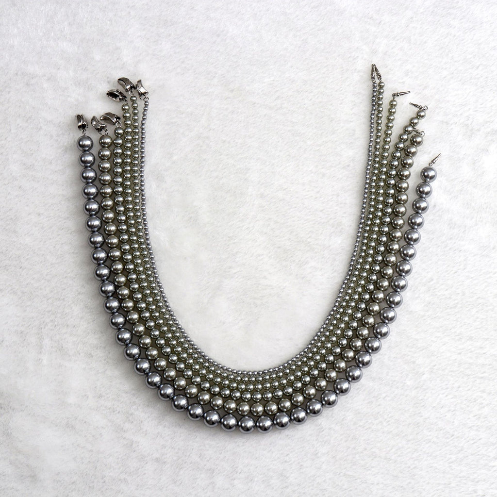 Copper Alloy Imitation Pearl Necklace Shijia Pearl Gray Necklace Gold Necklace Davidgold necklace david002