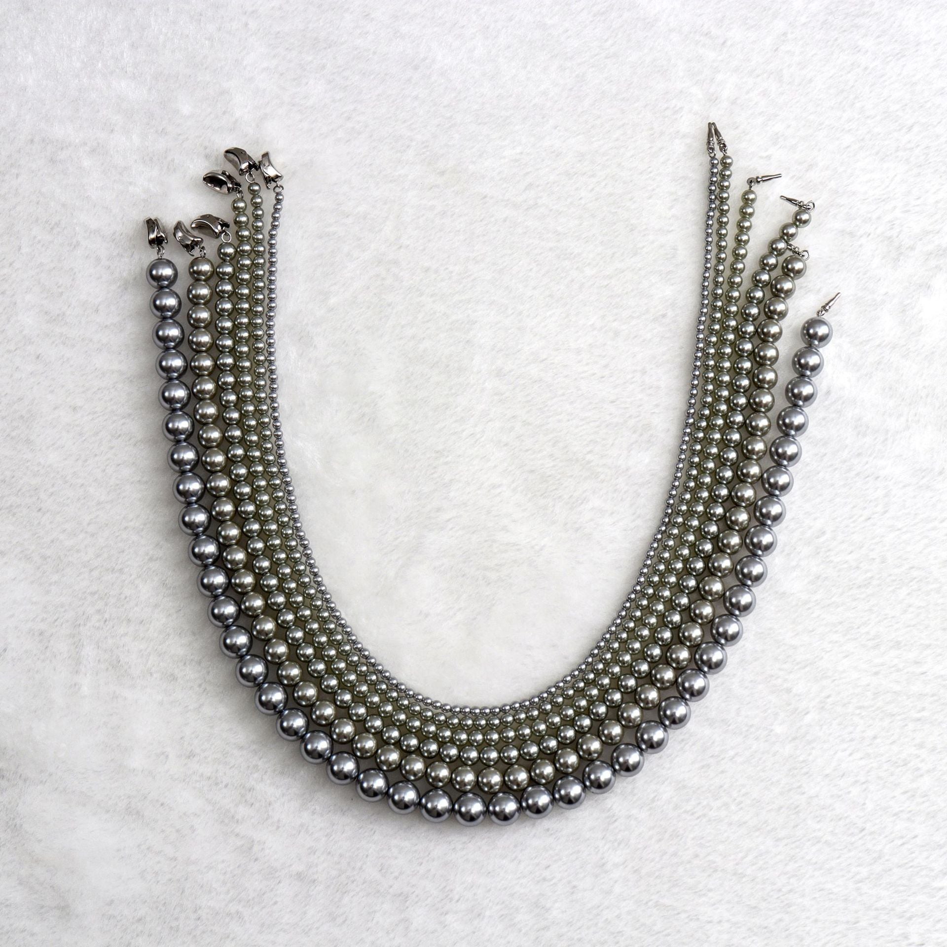 Copper Alloy Imitation Pearl Necklace Shijia Pearl Gray Necklace Gold Necklace Davidgold necklace david002