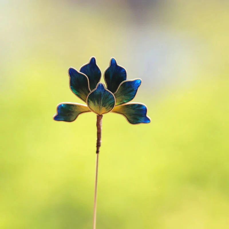 Chinese Handmade Intangible Cultural Heritage Filigree Velvet Flower Brooch National Style New Chinese Style Accessories Chinese Style David Gold Necklace Yurman