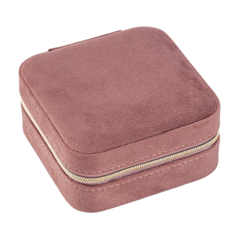 Christmas Gift High-end Velvet Jewelry Box Travel Portable Jewelry Box Earrings Necklace Ring Box Cross-border Jewelry Tiffany Gold Necklace Davidjewelry Tiffany gold necklace david