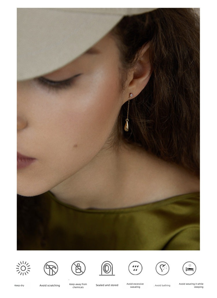 Titanium Steel Synthetic Zircon Earrings 2022 New Trendy Elegant Water Drop Long Earrings for Women Suitable for Round Faces David Jewelrydavid jewelry001