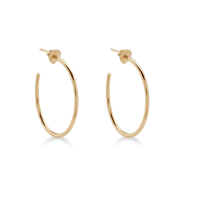 925 Silver Earrings Simple Hoop Earrings Pure Silver Elegant Retro High-end Atmosphere Large Hoop Earrings001