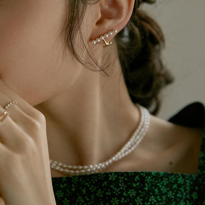 Ear Clip No Piercing Clip-on Earrings Clip Style French High-end Ear Bone Ear Jewelry Gold Necklace Jewelrygold necklace jewelry